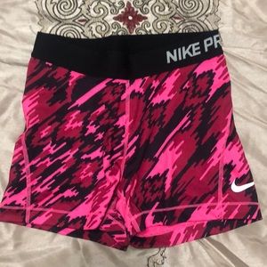 Nike Pro Shorts - Pink and Black